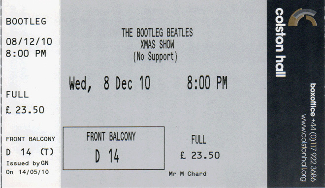 BOOTLEG BEATLES Ticket